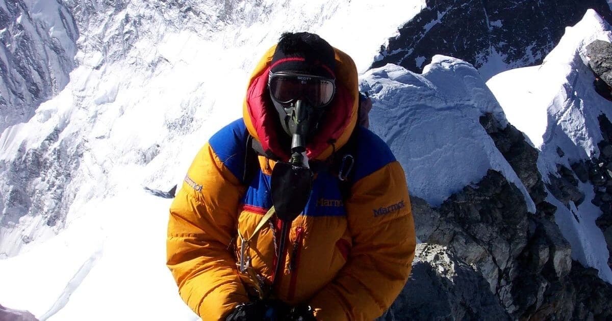 Mountaineer during mt everest climb