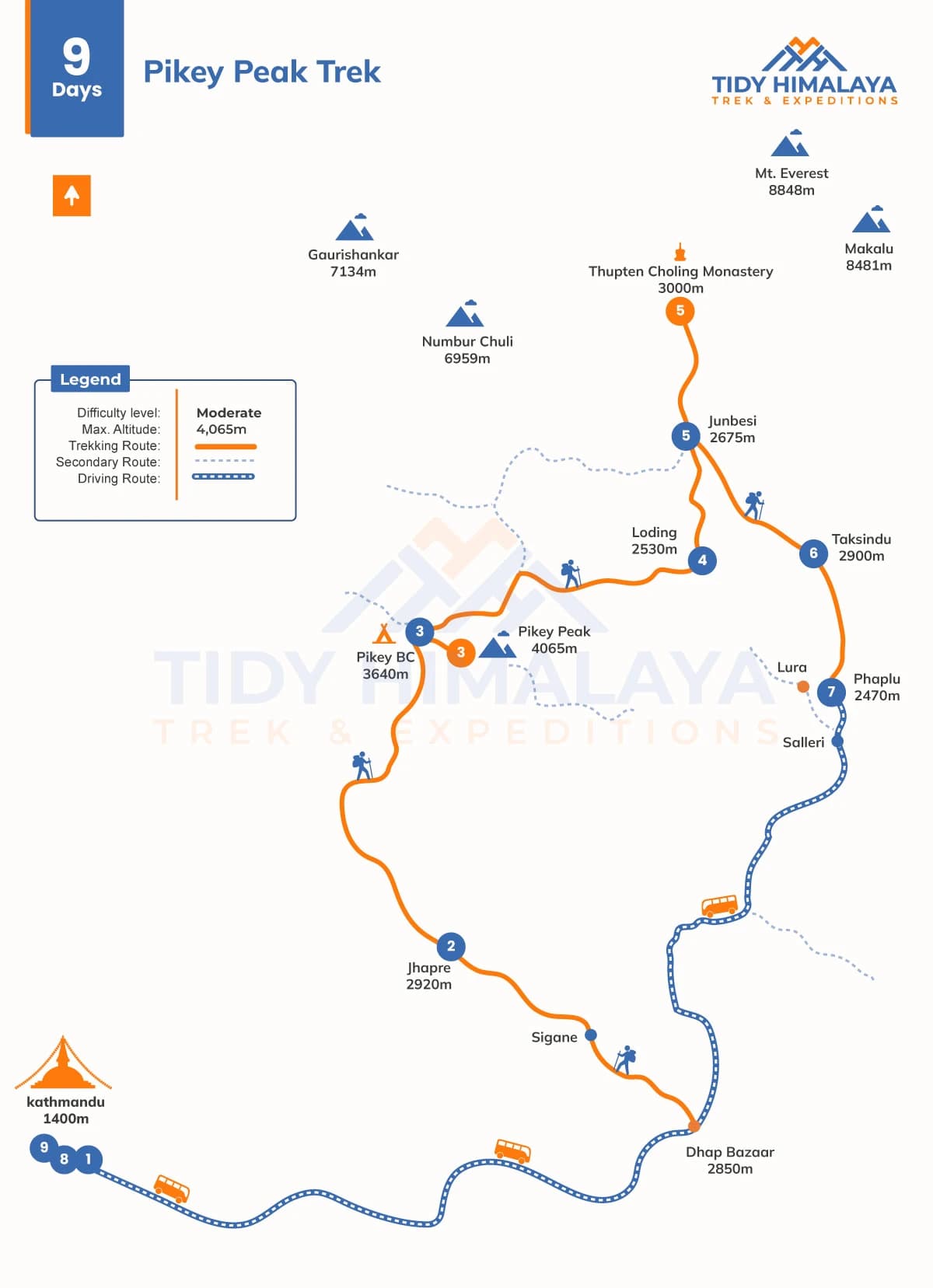 Pikey Peak Trek Map