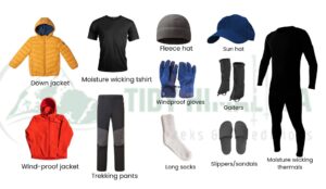 common clothing gear for trekking in nepal